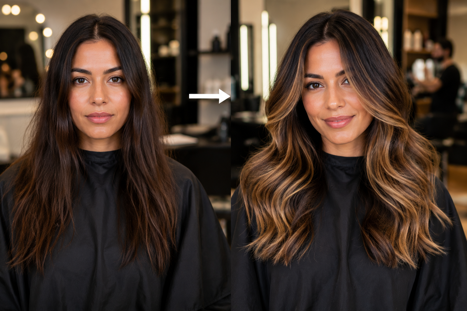  Balayage Chocolate Caramelo + Corte y Peinado